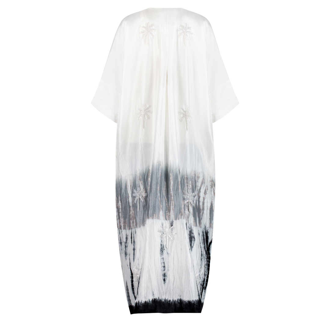 Black and White Tie Dye Kaftan