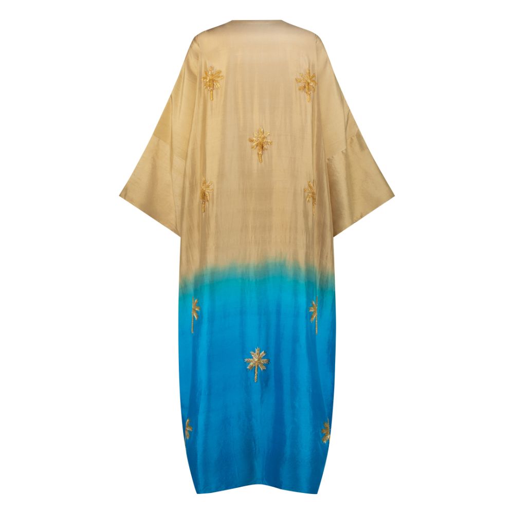 Sand and Turquoise ombré Palm Trees with Tassels