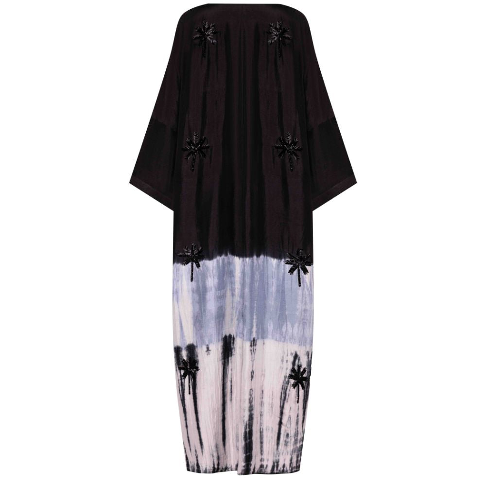Black and Grey Tie Dye Kaftan