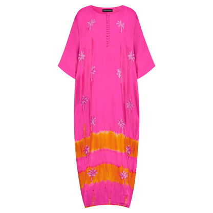 Pink and Orange Tie Dye Kaftan