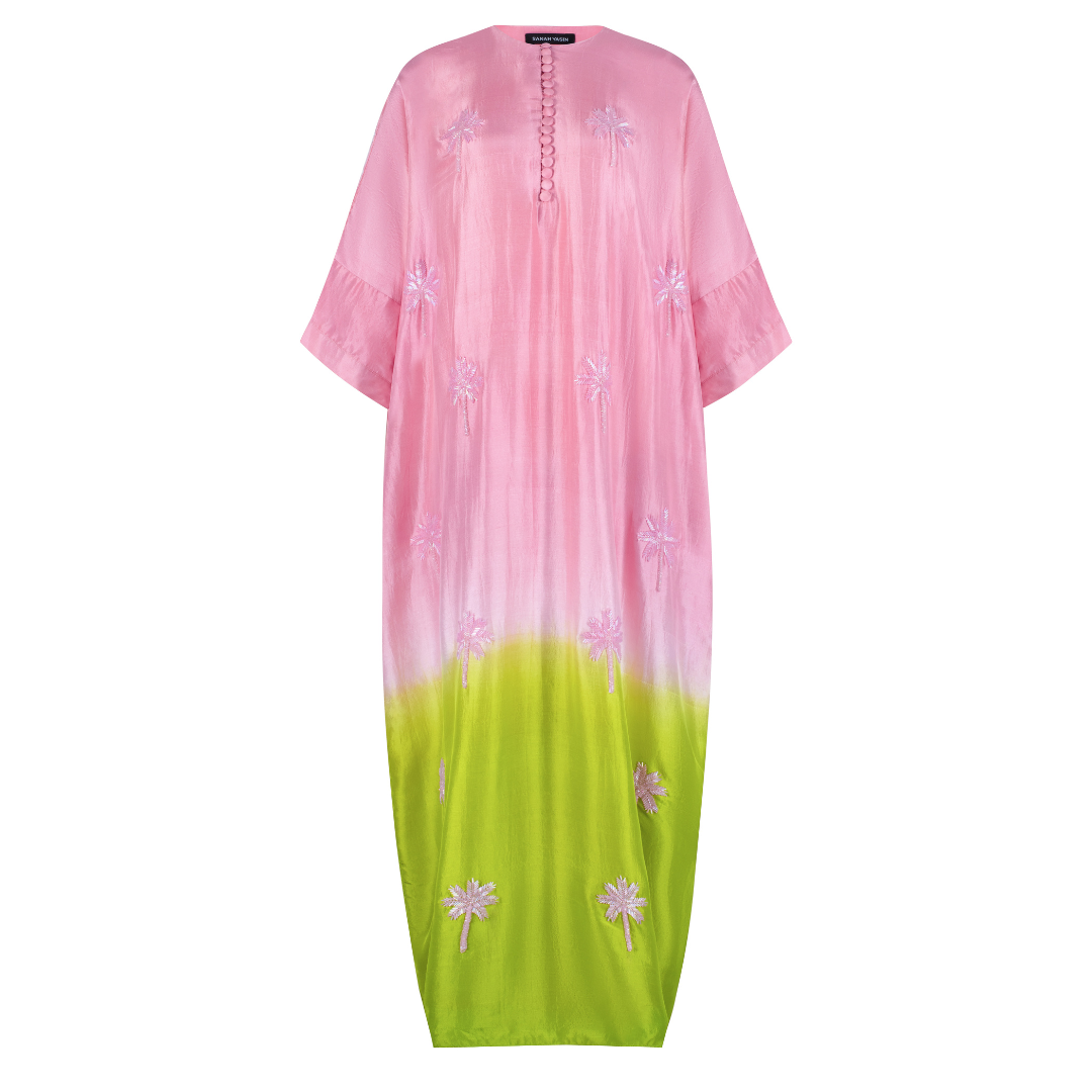 Pink and Green Ombré Kaftan