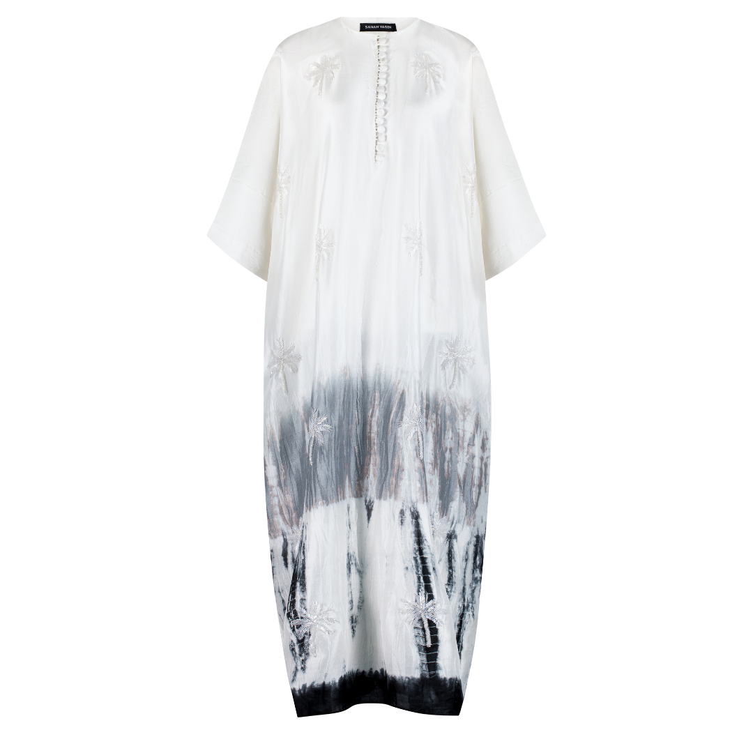 Black and White Tie Dye Kaftan