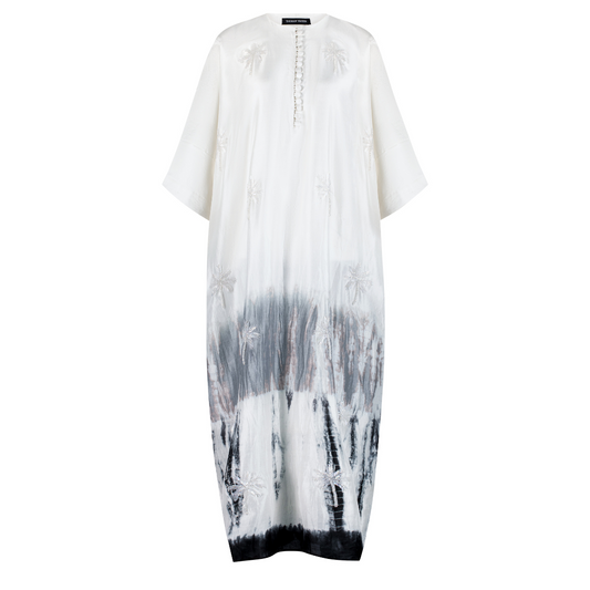 Black and White Tie Dye Kaftan
