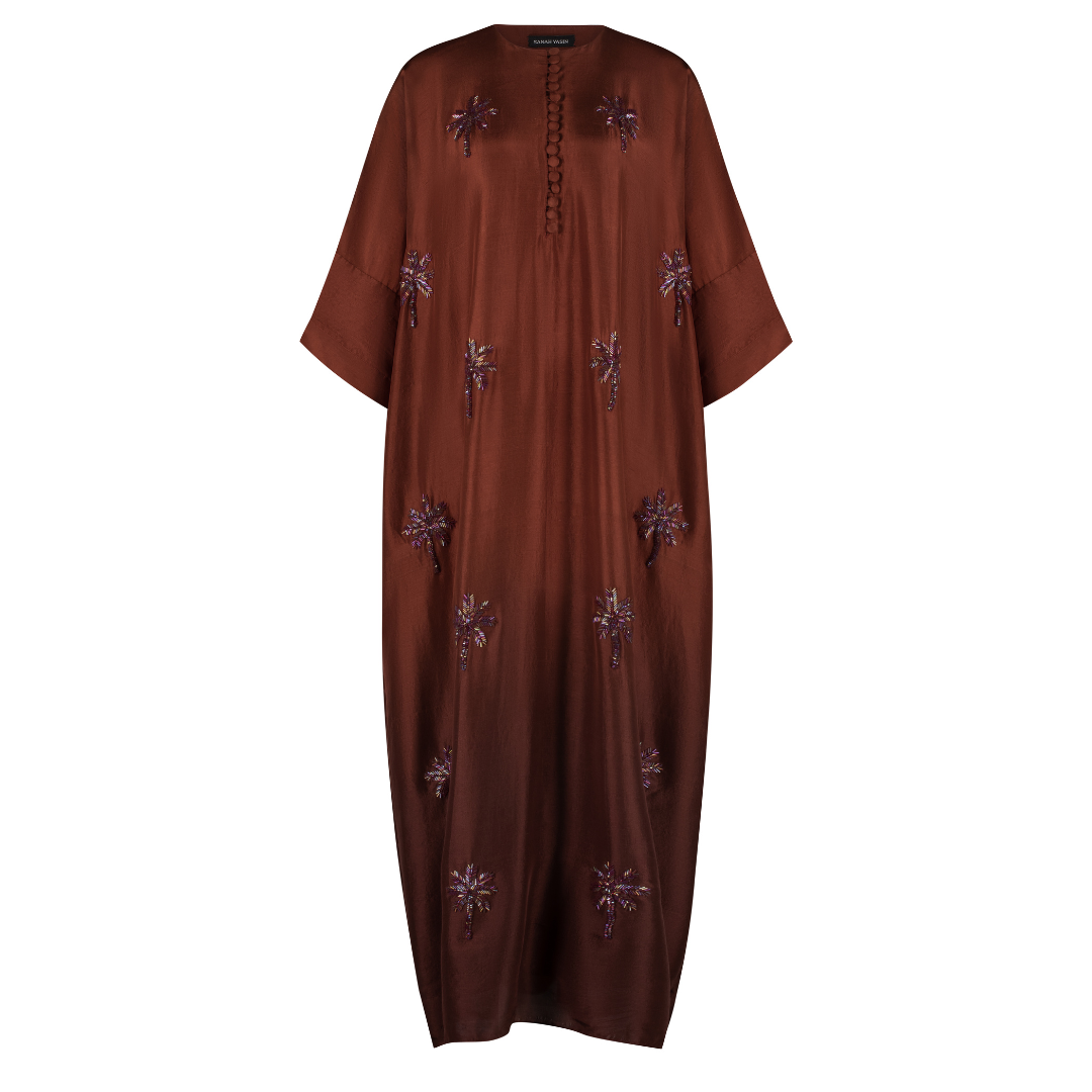 Brown Palm Tree Kaftan