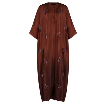 Brown Palm Tree Kaftan