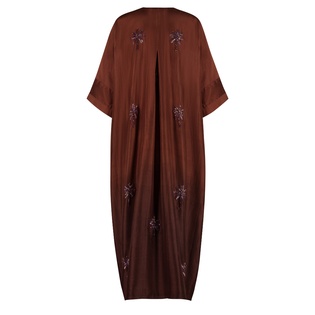Brown Palm Tree Kaftan