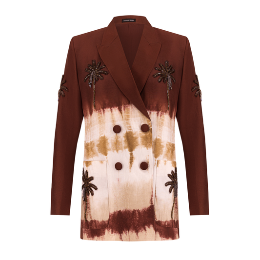 Brown Tie Dye Blazer Palm with Tassel Palm Trees