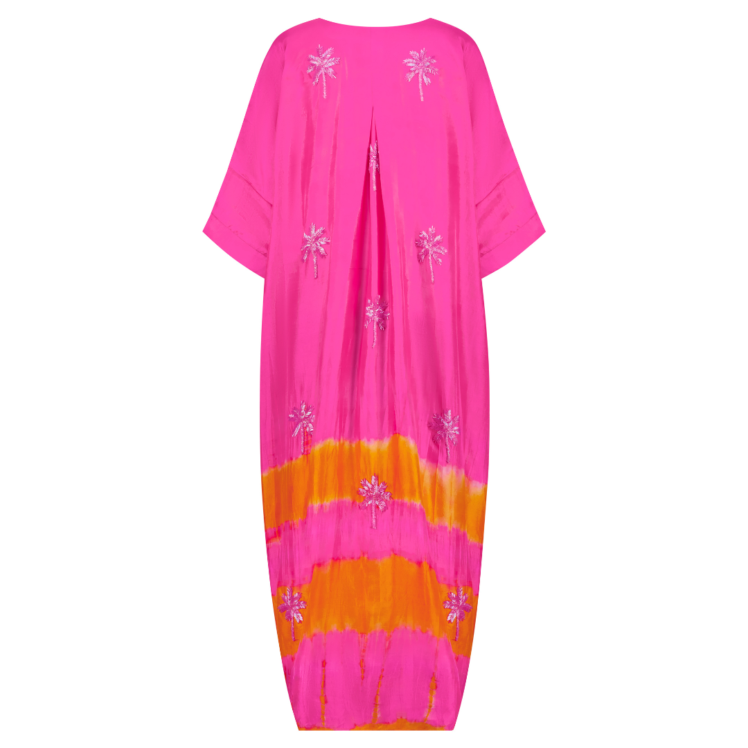 Pink and Orange Tie Dye Kaftan
