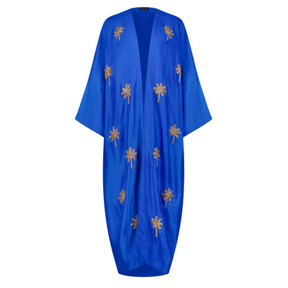 Royal Blue with Gold Palm Trees