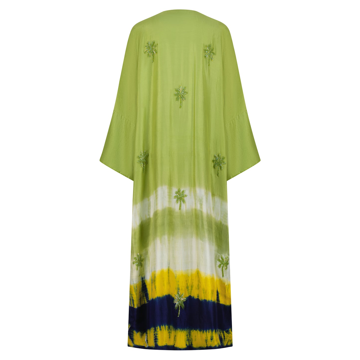 Parrot Green Tie Dye With Green Palm Trees