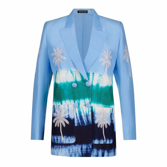 Sea Blue Tie Dye Blazer
