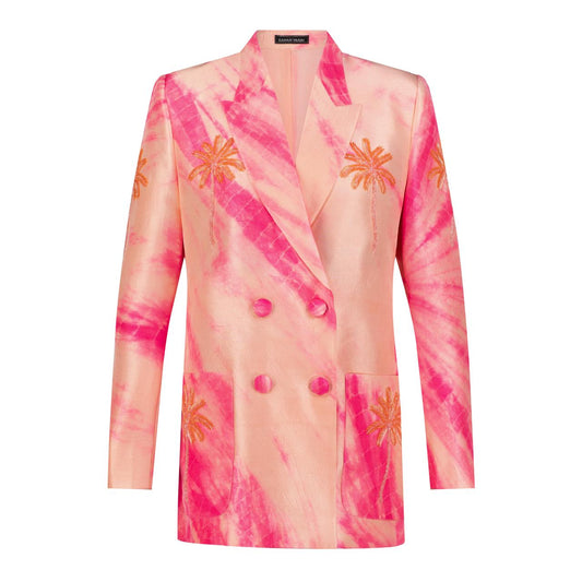 Full Coral Tie Dye Blazer