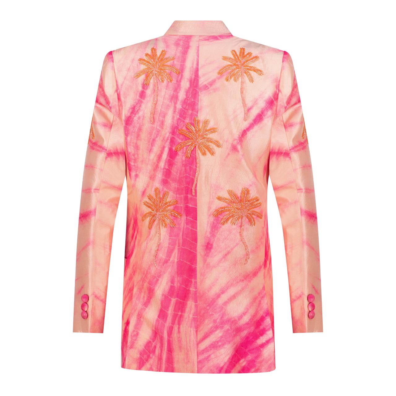 Full Coral Tie Dye Blazer
