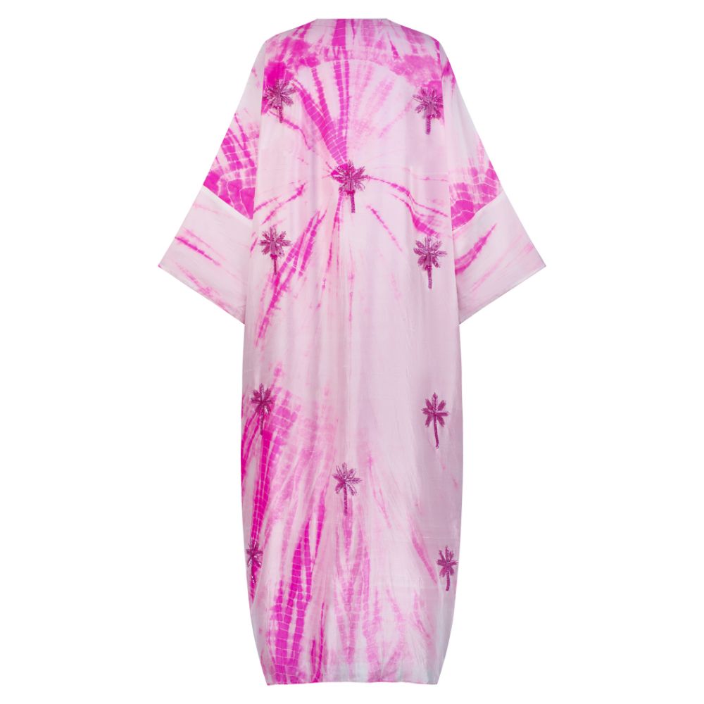 Pink tie dye tassel palm trees