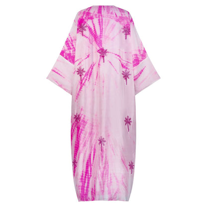 Pink tie dye tassel palm trees