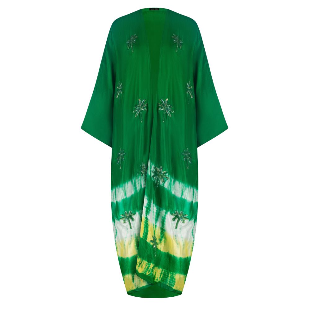 Forest Green Yellow Tie Dye