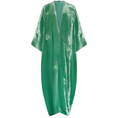 Sea Green Floral Velvet