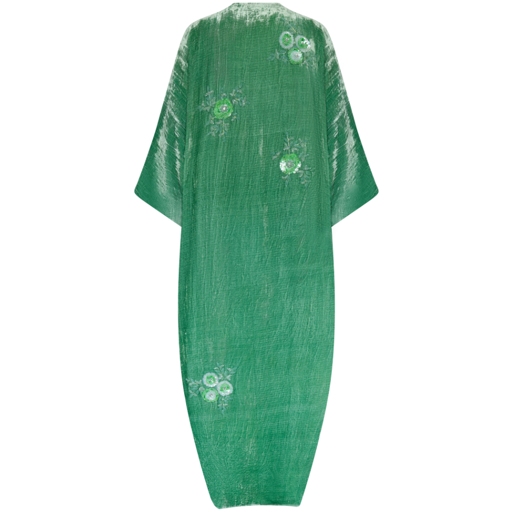 Sea Green Floral Velvet