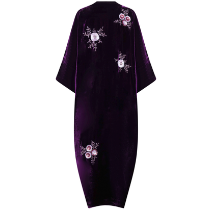 Aubergine Floral Velvet