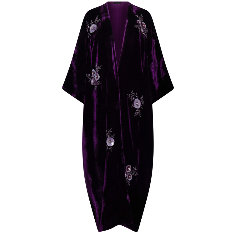 Aubergine Floral Velvet