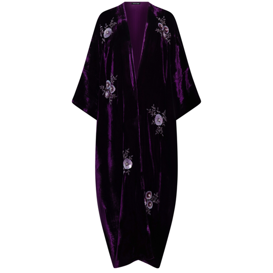 Aubergine Floral Velvet