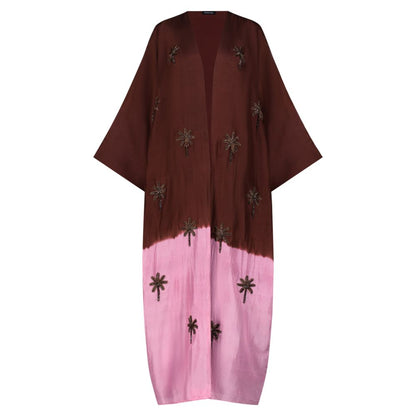 Brown and pink ombré  with tassel palm tree