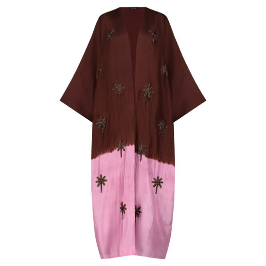 Brown and pink ombré  with tassel palm tree