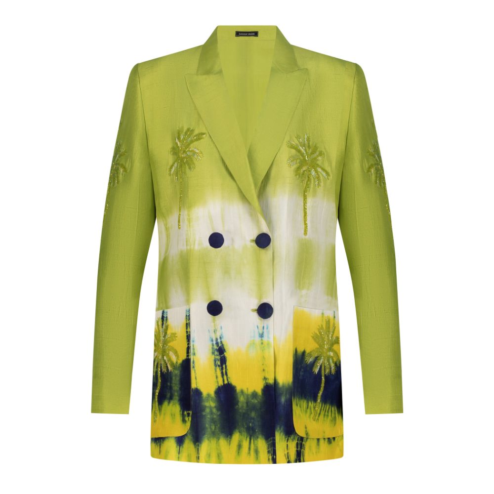 Parrot Green Tie Dye blazer