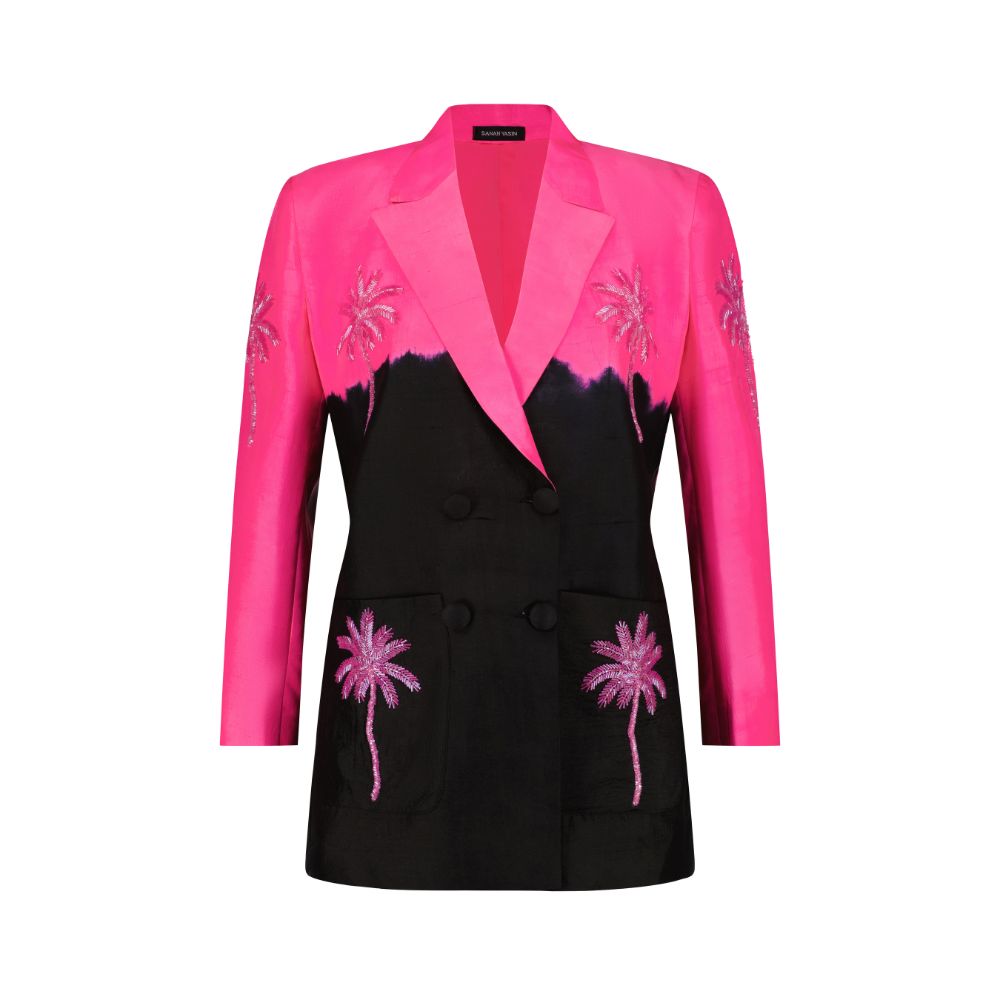 Shocking Pink and Black Ombré Blazer