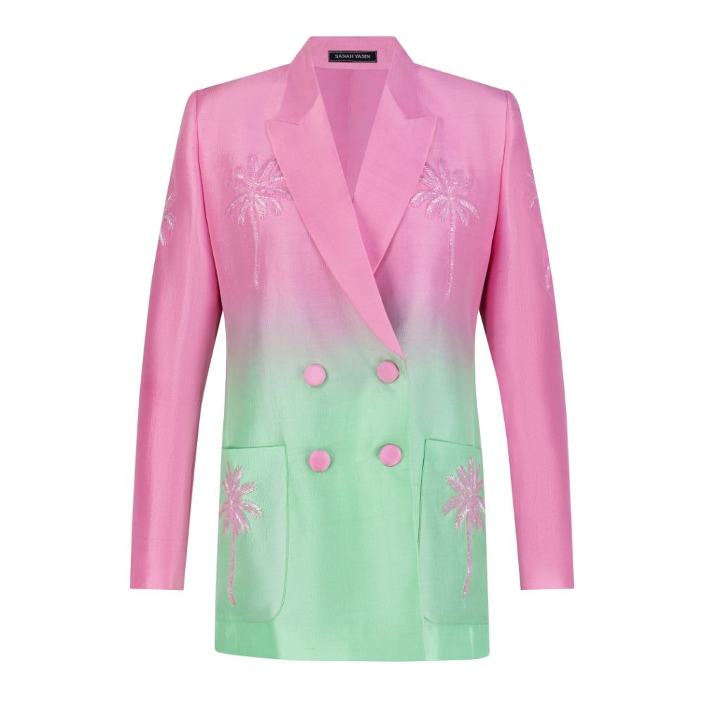 Pink and Mint Green Ombré Blazer