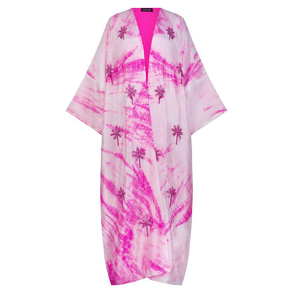 Pink tie dye tassel palm trees