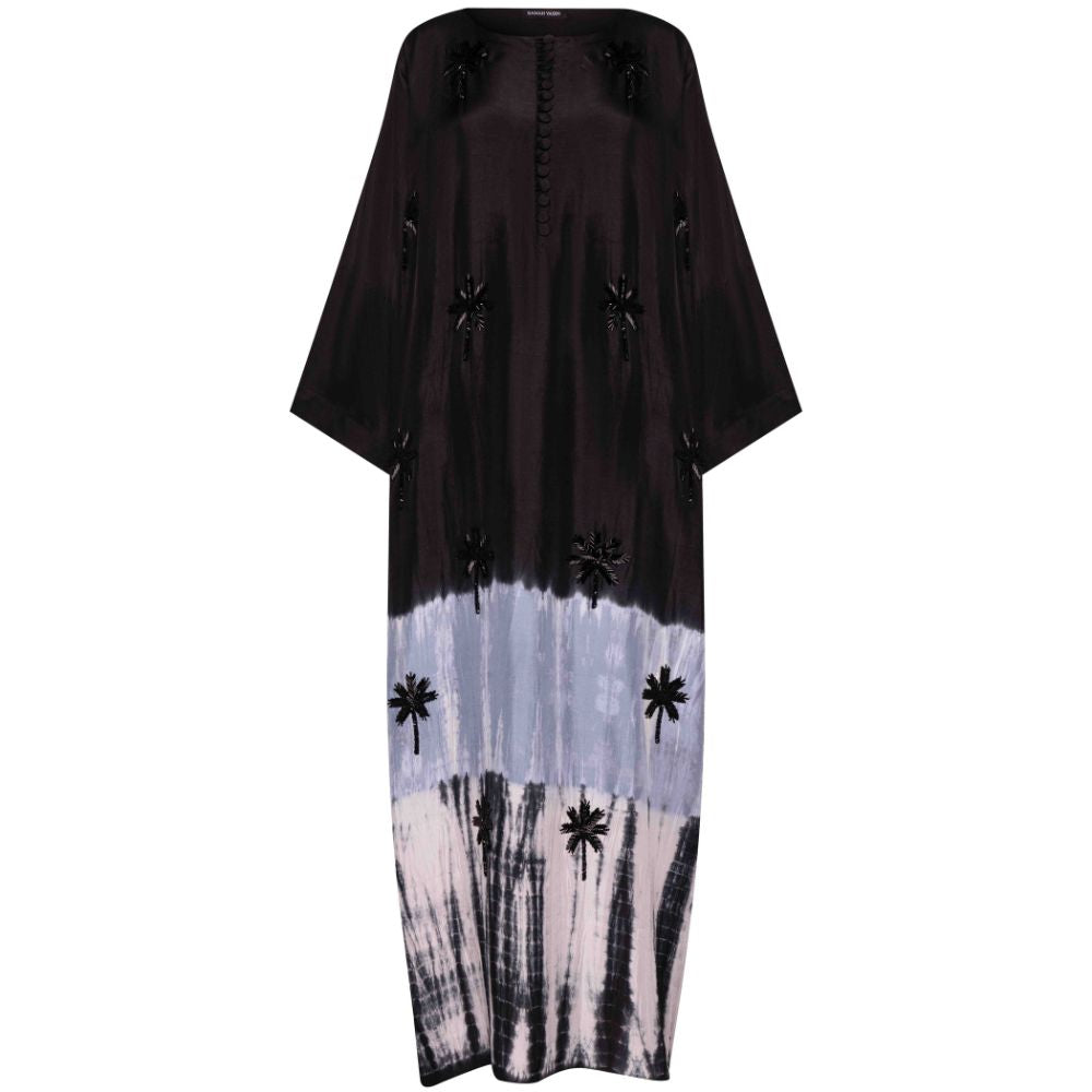 Black and Grey Tie Dye Kaftan
